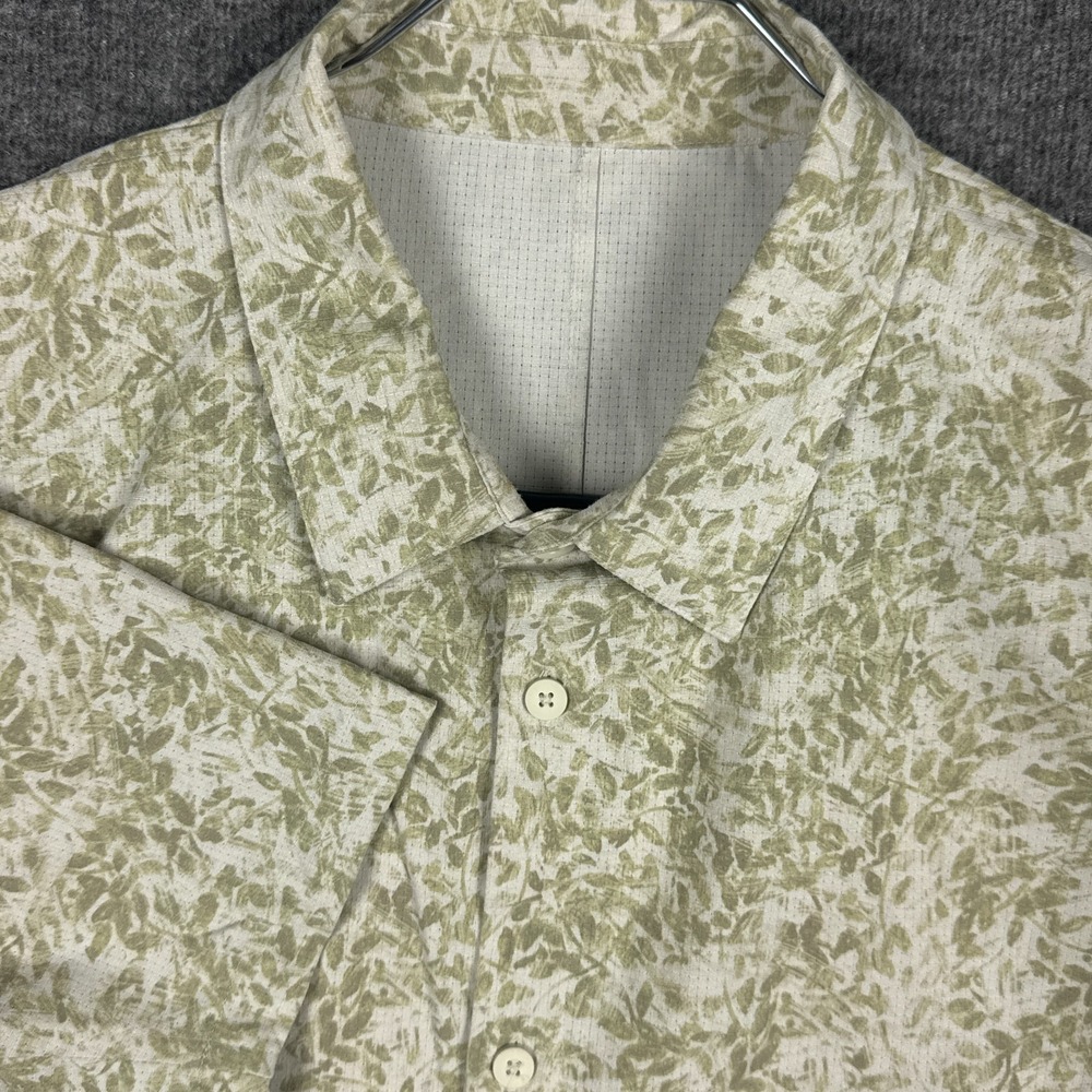 Lululemon Airing‎ Easy Shirt Mens Large Yellow Ventlight Mesh Floral Blossom